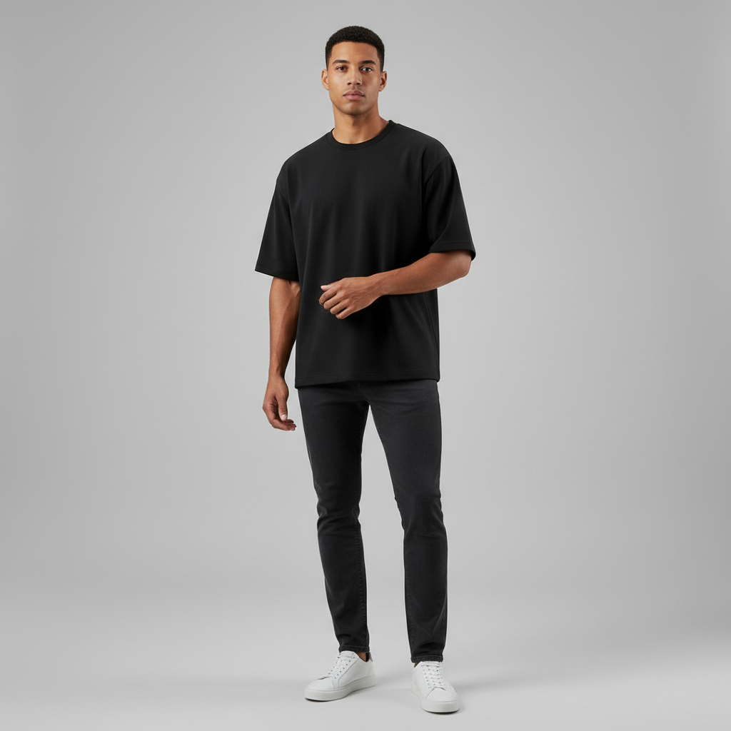 Camiseta Oversize | PIMA | NEGRO