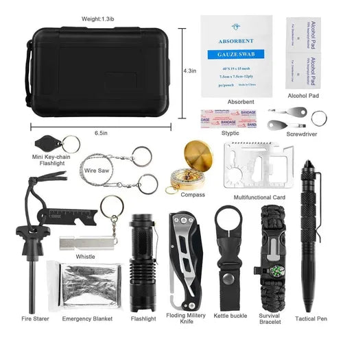 Kit de Supervivencia Táctica - 12 Herramientas de Emergencia IPX8