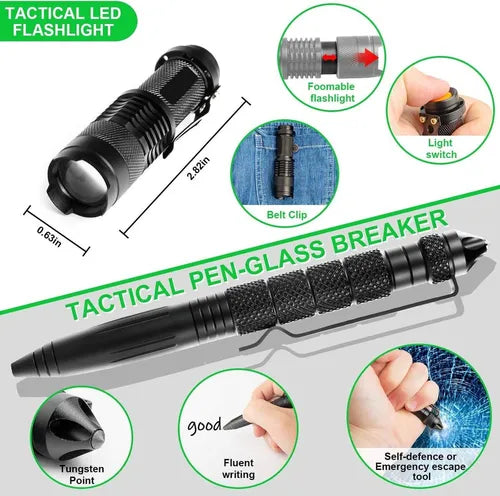 Kit de Supervivencia Táctica - 12 Herramientas de Emergencia IPX8